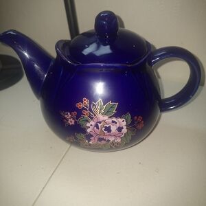 Floral Blue Teapot
